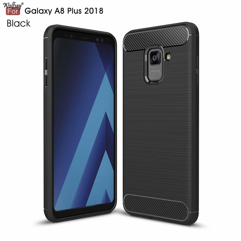 

Wolfsay Anti-knock Case For Samsung Galaxy A8 Plus 2018 Case A730 Soft TPU Brushed Case For Samsung A8 Plus 2018 Business Fundas