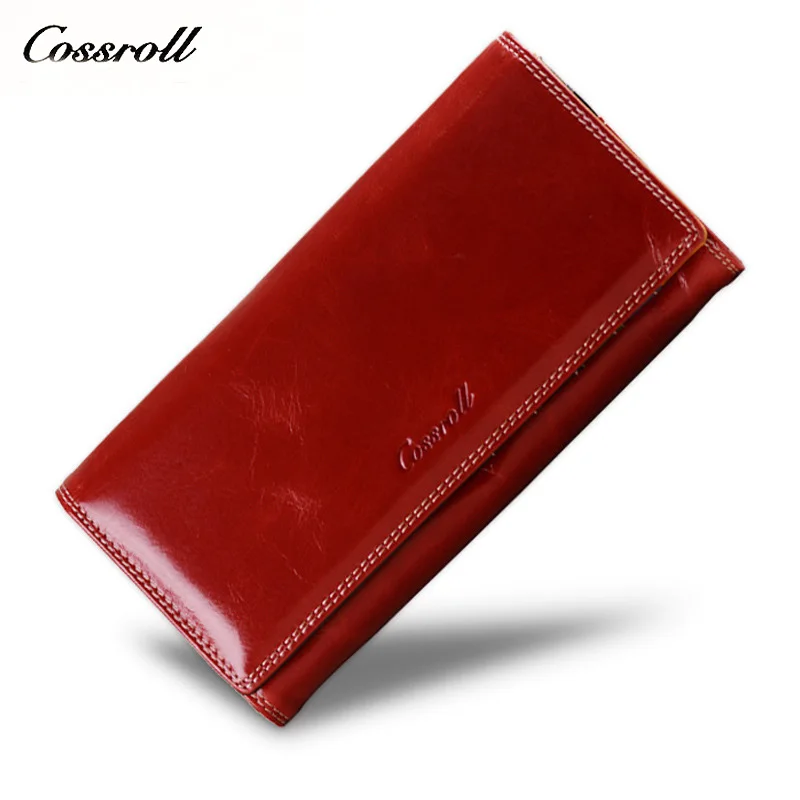 

2018 New Women Oil Wax Leather Wallet Female Purses Big Capacity Hasp Zipper Purse Ladies Long Wristlet Clutch Coin Card Holders