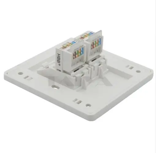 2 порта CAT5 RJ45 сетевой настенной пластины с гнездовым разъемом - Цвет: Другое