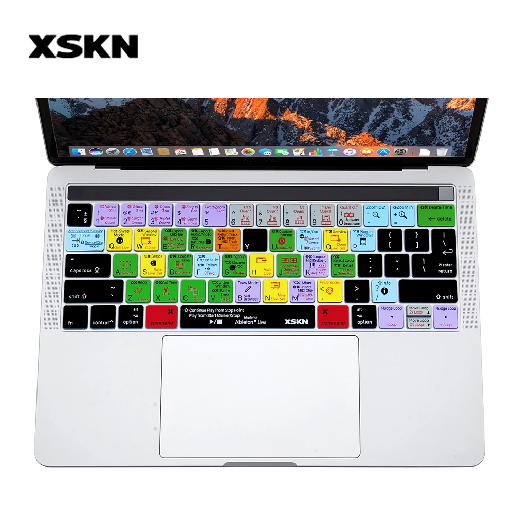 XSKN для Ableton Live музыка редактировать ярлык покрытие для клавиатуры для MacBook Pro 13 15 A1706 и A1707 с Touch Bar(выпуск