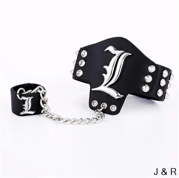 J Store сувенир, аниме-браслет, браслеты, Япония, мультяшная нота смерти, панк, кожаный браслет с пальцем, набор, косплей, ювелирные изделия, Cos