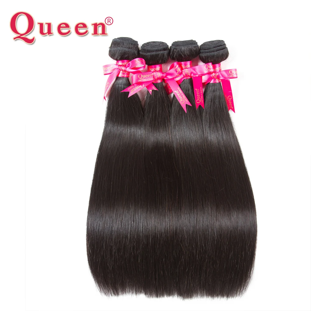 Queen hair перуанские волосы remy прямые волосы натуральные волосы пучки можно купить с закрытием натуральный цвет двойная машина уток волос