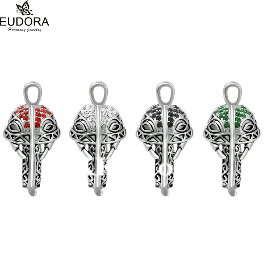 

Clear/Black/Red/Green Rhinestone Vintage Silver pendant for 20mm Mexican Ball 1Piece Elephant Locket Pendant