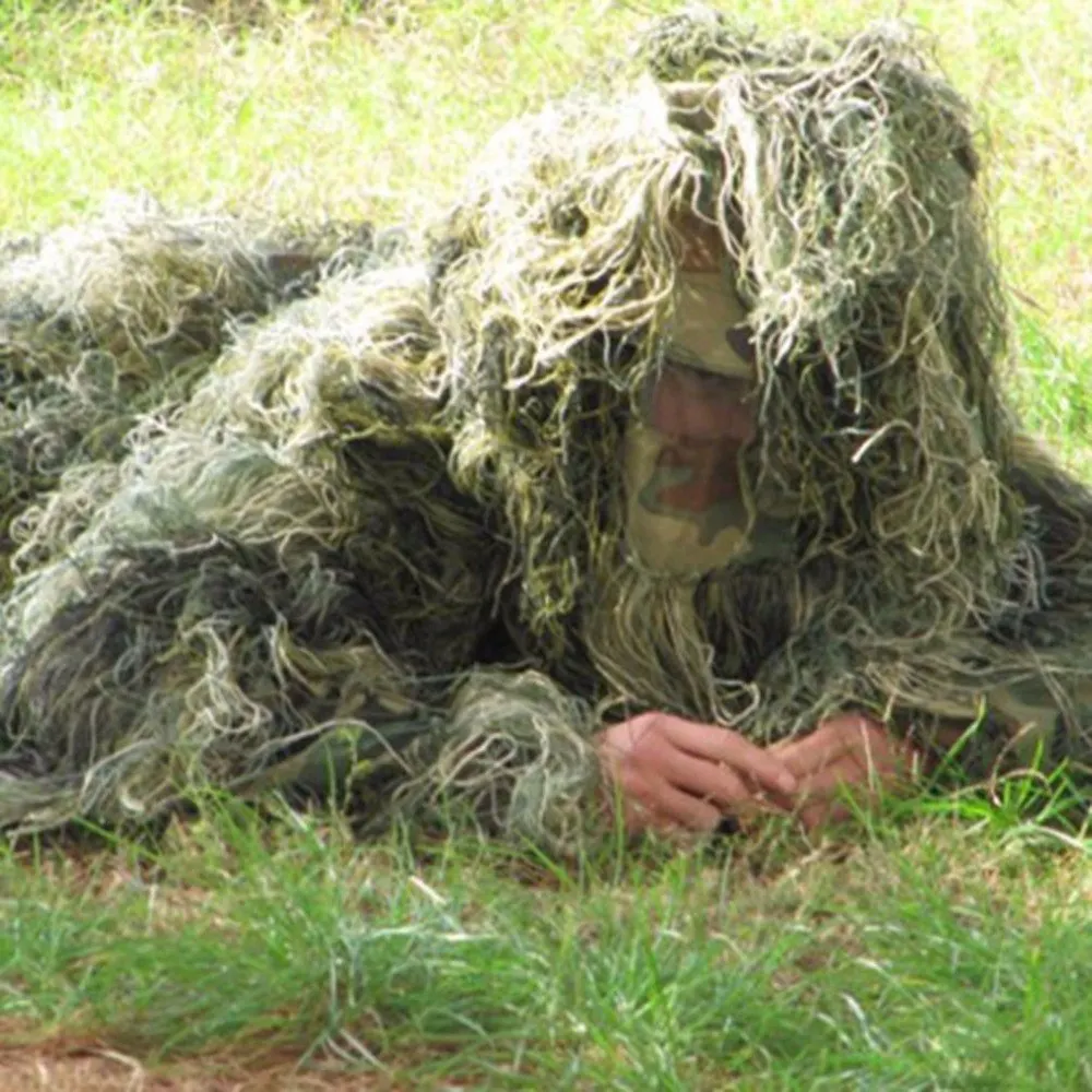 

(Ship From Russia) Hunting Woodland 3D Bionic Leaf Disguise Uniform CS Camouflage Suits Set Sniper Ghillie Suit Military Clothes