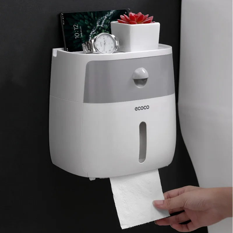 Günstige Wasserdicht Wc Papier Halter Kreative Papier Handtücher Halter Wc Rollen Papier Lagerung Box Doppel Schicht Tissue Box Für Badezimmer