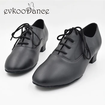 

Size US 4.5-13.5 Heel Height 4cm boys Zapatos De Baile Comfortable Black Genuine Leather Latin Salsa Dancing Shoes For Men ML001