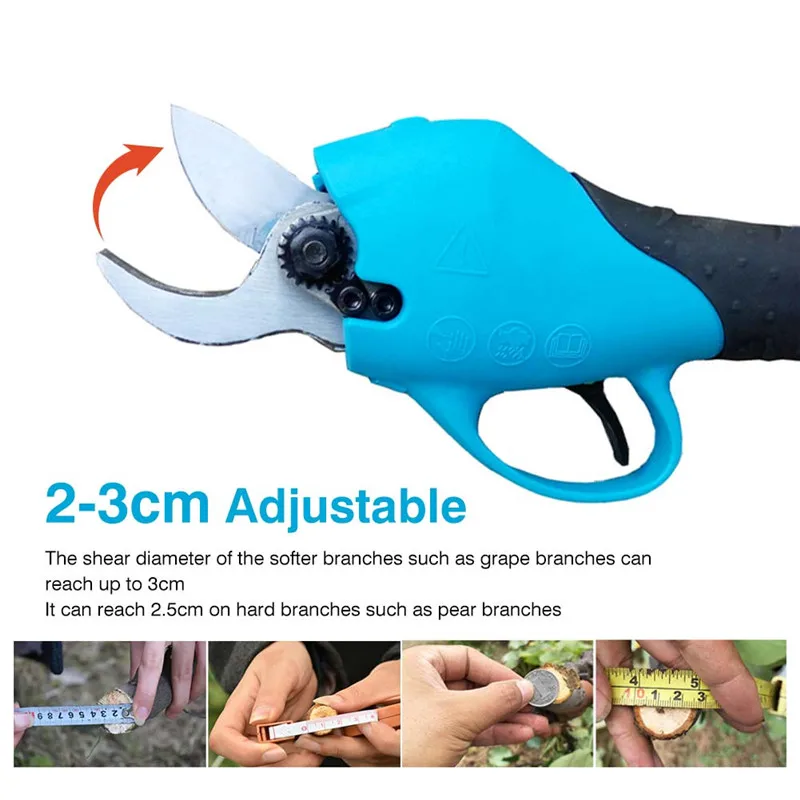 Freeshipping Garden Power Tools 36V Li-ion Battery Electric Pruning Shears 30MM Bonsai Tool Profesional Branch Cutter Scissors (4)