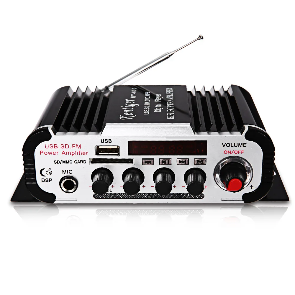 

Kentiger HY-600 IR Control FM MP3 USB Playback Digital Audio Amplifier Four DSP Sound Two Channels Supports Remote Control