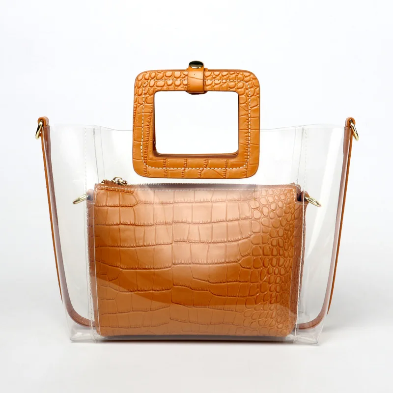 

Transparent Package 2018 Ins Mini Jelly Bag Beach Korean Version Package Ins L V Bag High Quality Women Fashion Pink Designer Po