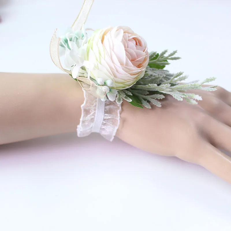 wedding boutonniere Wrist Corsage Bracelet  (13)