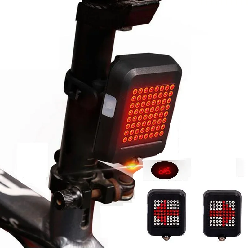 64 светодиодный велосипедный задний светильник Интеллектуальный автоматический индукционный рулевое управление тормоз usb зарядка Безопасность MTB горный велосипедный предупреждающий световой сигнал