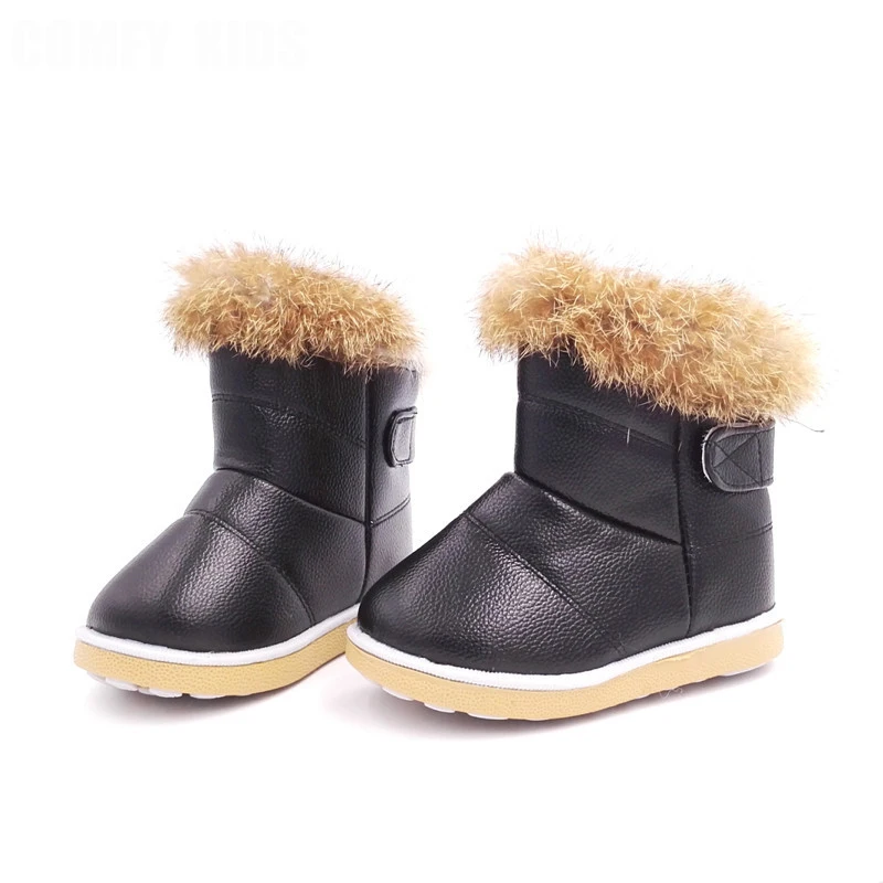 COZULMA/зимние сапоги для маленьких девочек; зимние сапоги для мальчиков; теплая плюшевая зимняя обувь с кроличьим мехом; детская теплая хлопковая обувь