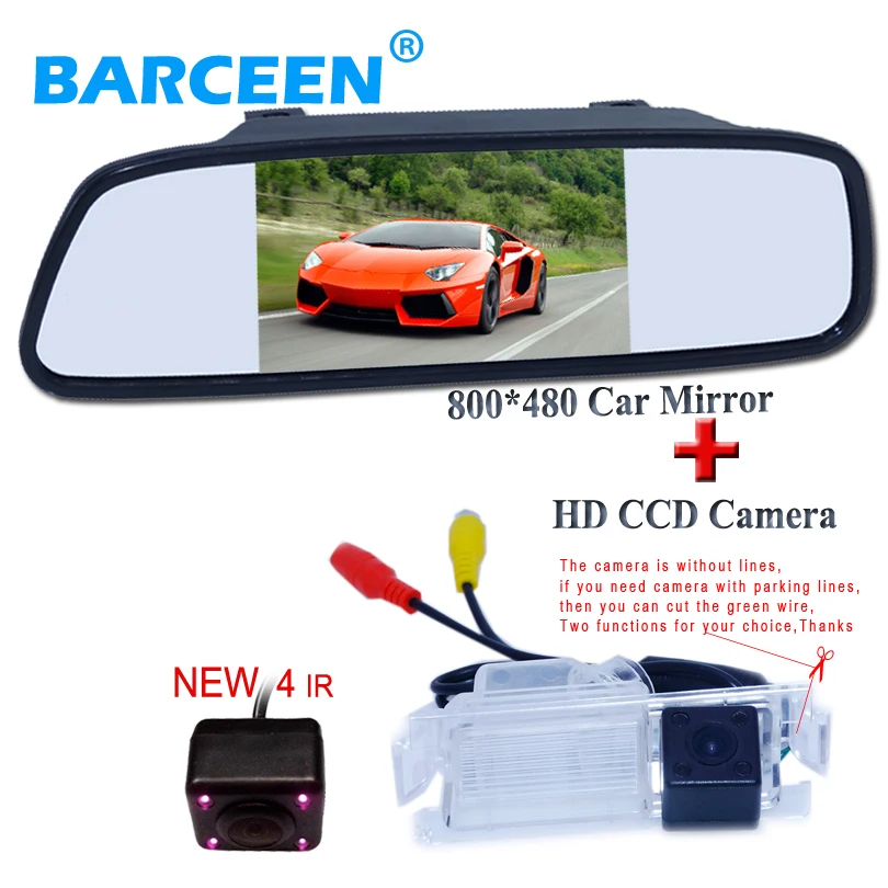 

New 5" Screen Car Rearview Monitor Mirror+car backup camera for Kia K2 Rio hatchback ceed 2013/For Hyundai Solaris(verna)