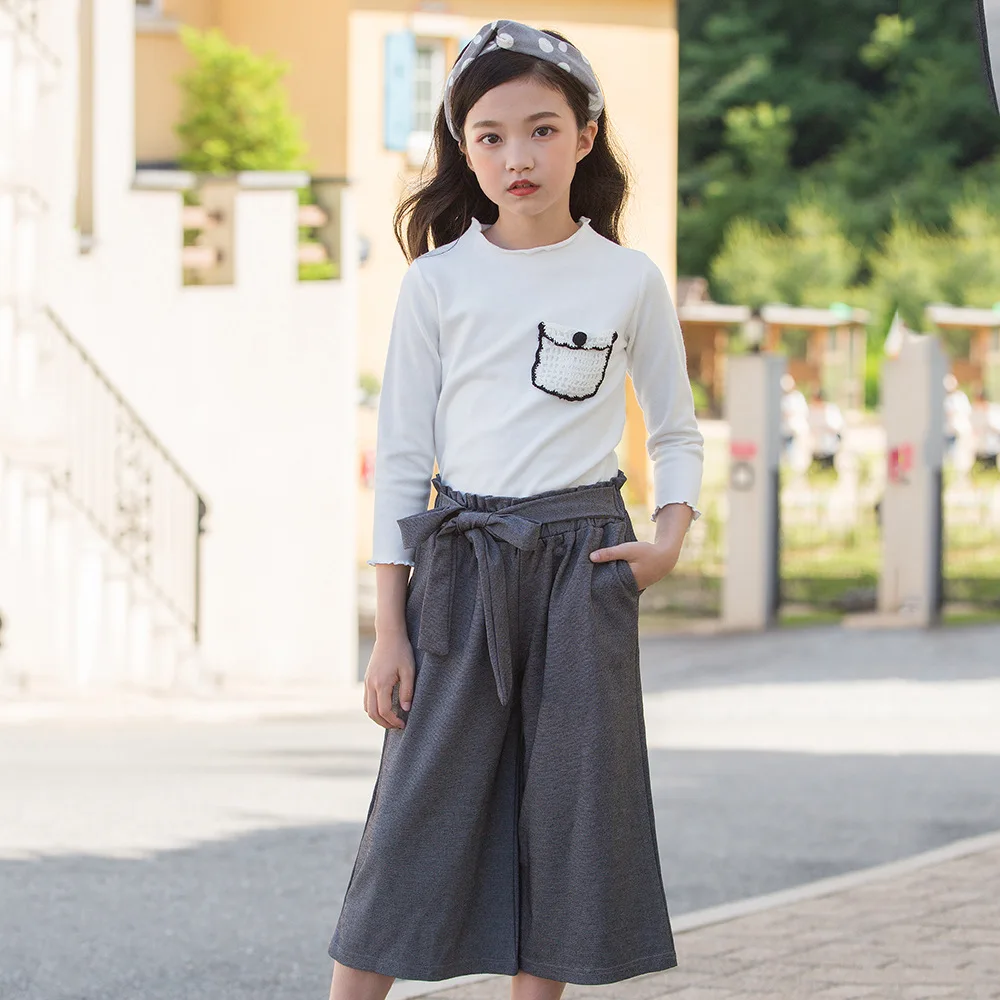 

Figwit Girls Children Kids Long Sleeve Clothes Set 2018 Autumn New For Teenagers Kids Casual Cotton Age 5 to 11 13 15 Years