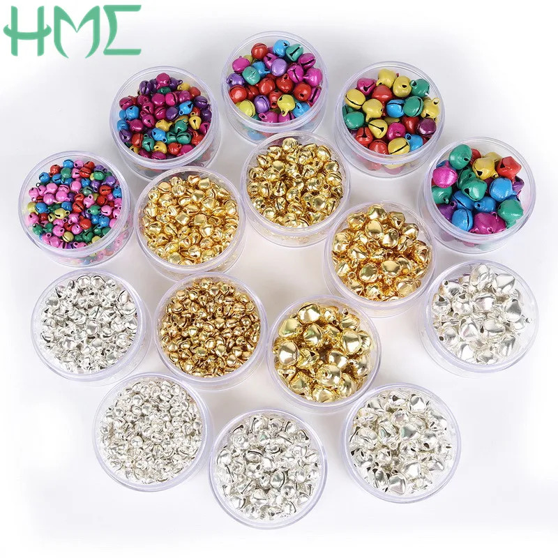 

20-300Pcs Pick Size 6mm 8mm 10mm 12mm 14mm Jingle Bells Iron Loose Small Beads For Christmas Decoration Gift DIY Craft