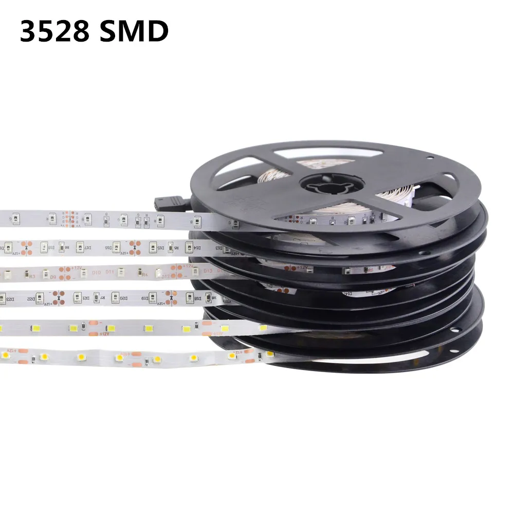 5 м Светодиодная лента светильник 5630(5730) 3528 5050 SMD RGB Светодиодная лента рулон не-водонепроницаемый DC 12 В гибкая светодиодная лента лампа