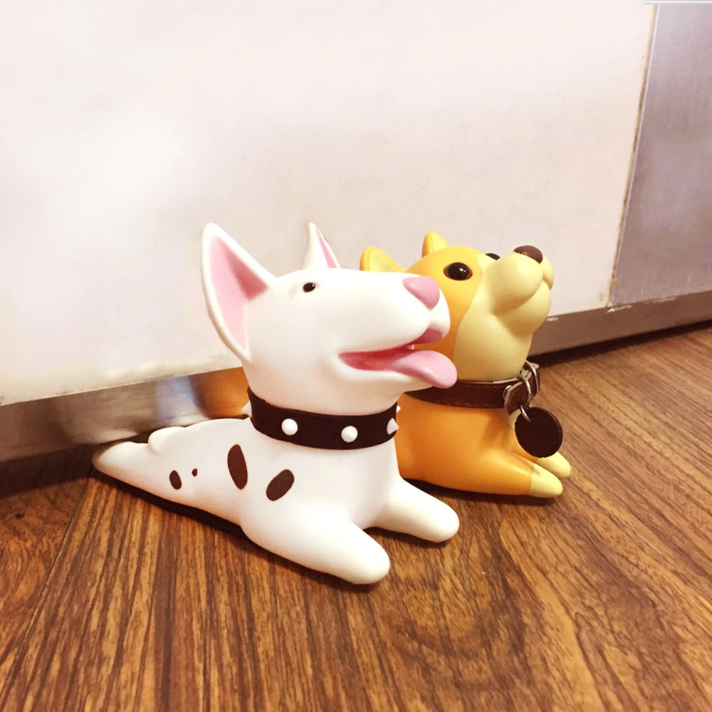 Semk-Cute-Cartoon-Dog-Door-Stopper-Holder-Bull-Terrier-PVC-safety-for-baby-Home-decoration-Dog