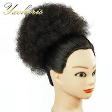 YXCHERISHAIR клип в шиньон булочка кусок высокой температуры волокна Омбре кудрявые Синтетические афро шнурок конский хвост Расширения