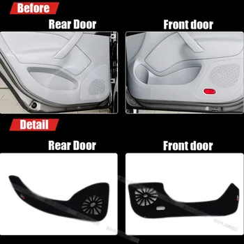 

4pcs Fabric Door Protection Mats Anti-kick Decorative Pads For Skoda Before 2014