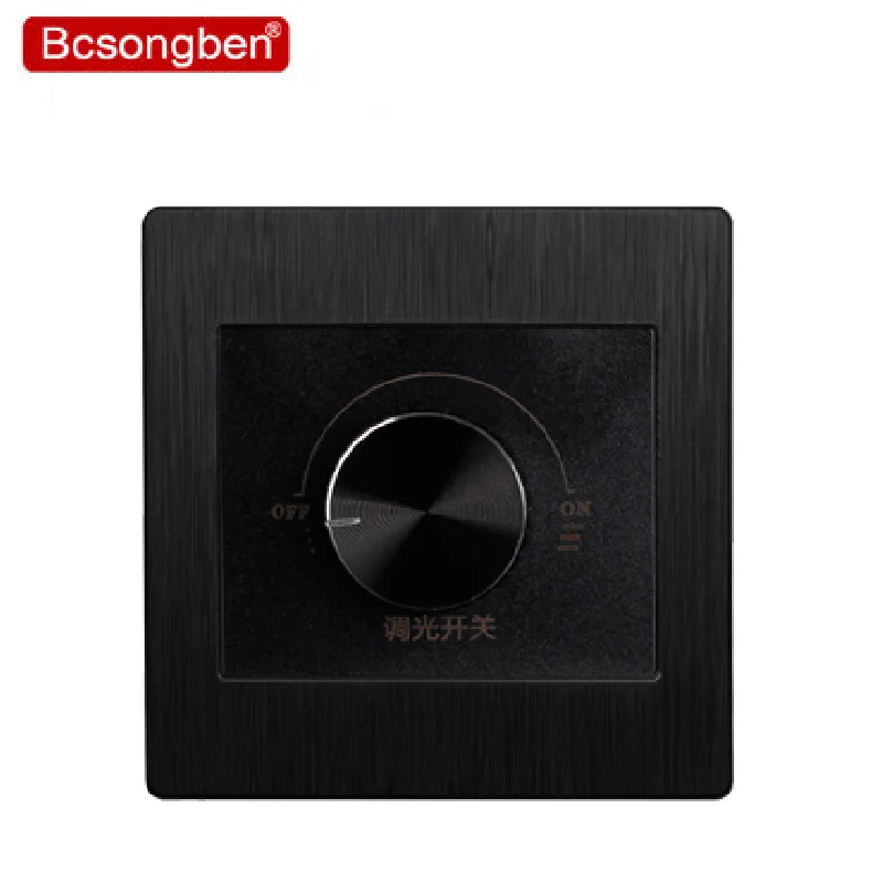  86 Type black Dimmer Switch Panel wall 220v 450W Stepless Switch Dimmer Incandescent Lamp - 32869265005