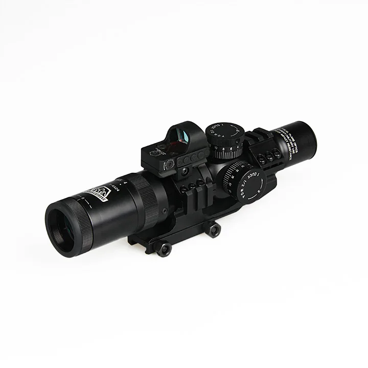 Canis Latrans Тактический прицел 1-4x24 IRF прицел+ красная точка зрения+ Riflescope пузырьковый уровень+ 30 мм двойной прицел крепление GZ1-0292