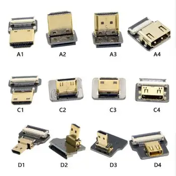 

A4-D HDMI FPV Type A female to Micro HDMI Type D Up Down angle male Female Elbow HDTV Flat FPC Cable for GH4 GoPro BMPCC A5000
