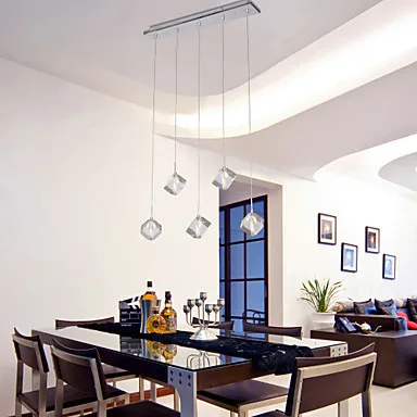 K9 светодиодный Современный хрустальный подвесной светильник с 5 светильник s для столовой, Люстры e Pendentes, Lustre De Cristal