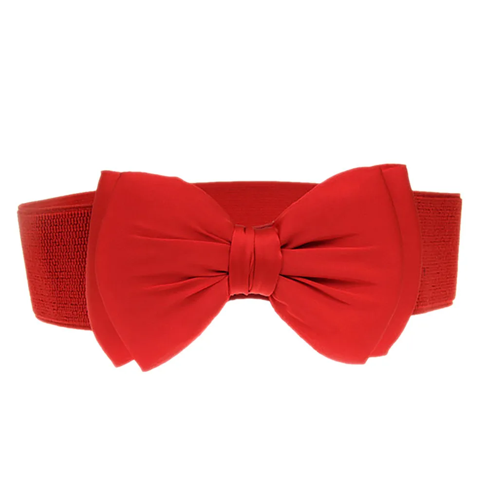 

Clothes Accessories Polyester Bowknot Women Waist Belt 65cm Wide Elastic Belt For Women Girl Elegant unique design Gift