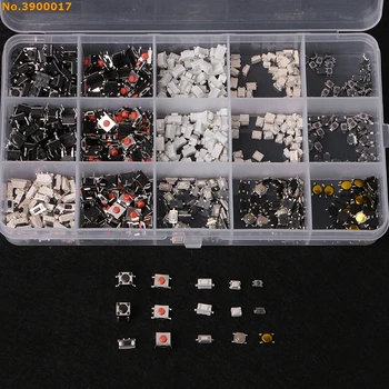 

750Pcs/set 15 Value Tactile Push Button Switch Micro Switch Momentary Assortment Kit