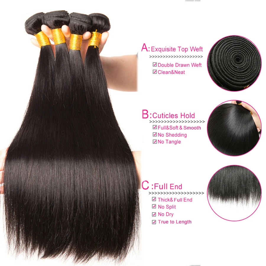 Straight Hair Bundles With Closure Brazilian Hair Weave Bundles Human Hair Bundles With Closure Beyo Non Remy Hair Extension Straight Hair Bundles With Closure Brazilian Hair Weave Bundles Human Hair Bundles With Closure Beyo Non Remy Hair Extension