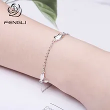 FENGLI,, милый регулируемый браслет с котом, Серебряный Романтический браслет с рыбкой, браслеты для женщин, ювелирное изделие, подарок, Прямая поставка