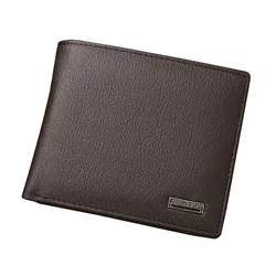 Elegant Genuine Leather Men's Wallet with Coin Pocket and Card Holder (Brown)