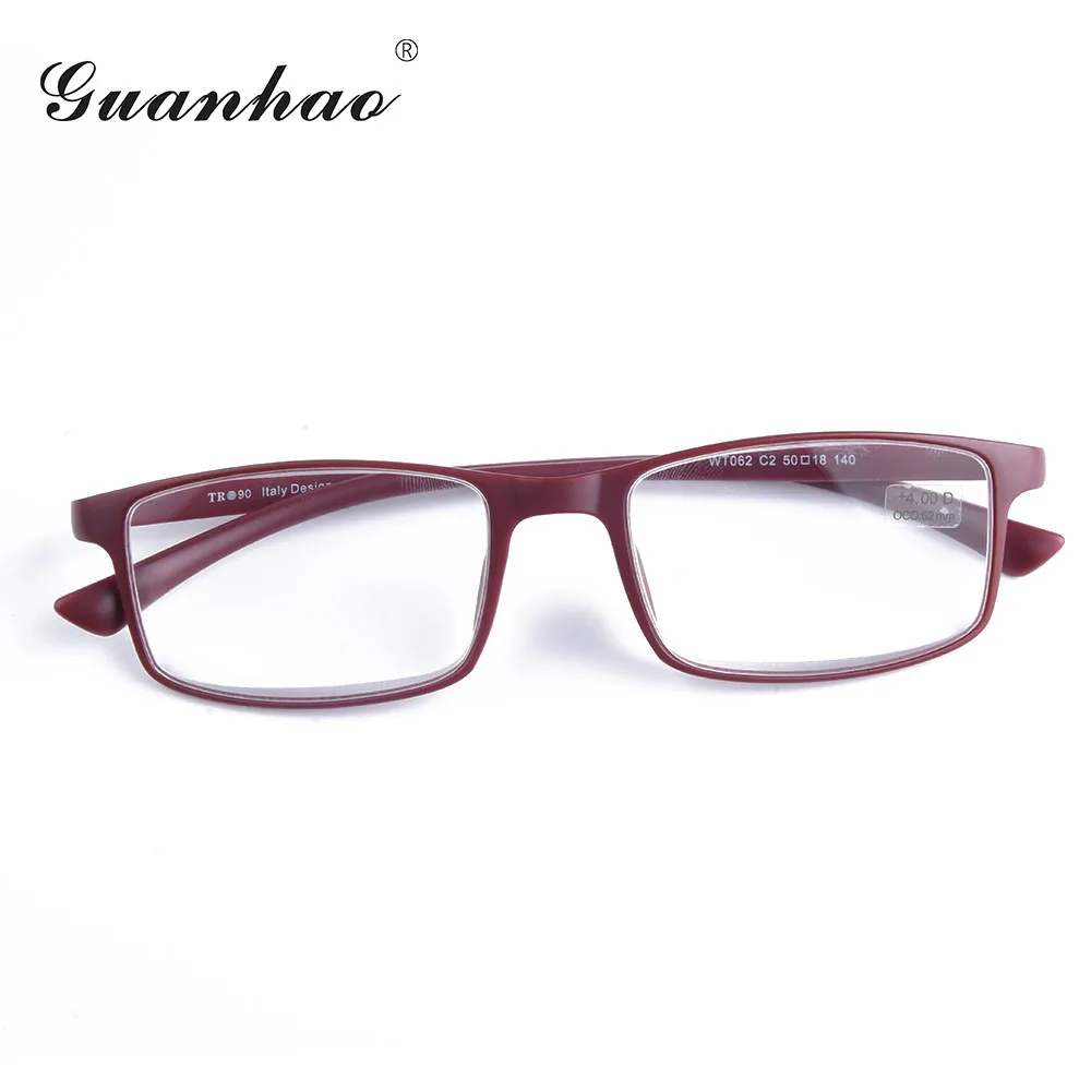 

Guanhao Resin Lens TR90 Frame Reading Glasses Man Women Flexible Comfortable Hyperopia Glasses Presbyopia Eyeglasses Nose Pads
