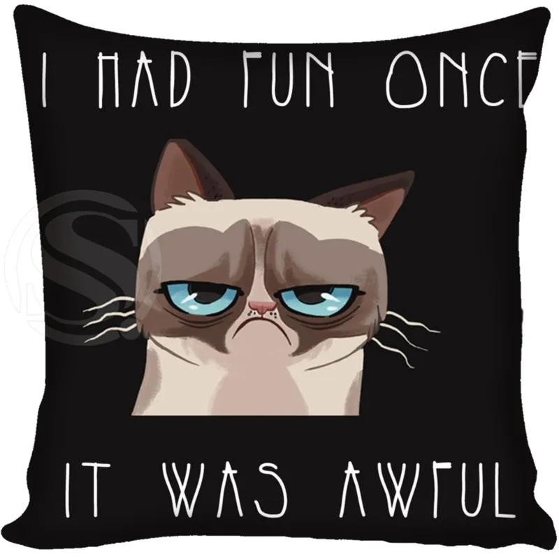 

Customized Pillow Cover Decorative Pillowcase Grumpy Cat Square Zipper Pillow Cover 20X20cm,35X35cm(one side)