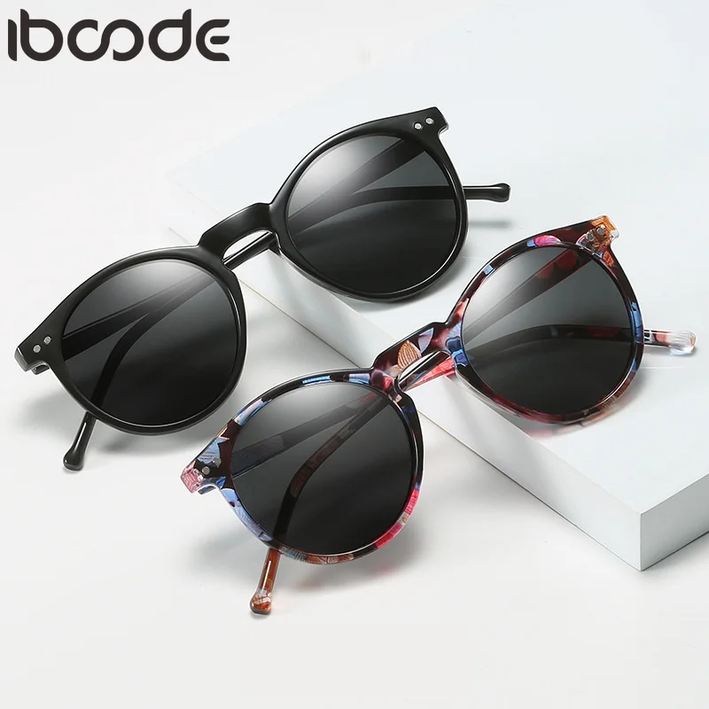 

iboode Polarized Sunglasses Men Women Driving Round Frame Sun Glasses Retro Male Female Goggle UV400 Shades Oculos Gafas De Sol