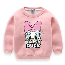 Baby Boys Girls Autumn Cartoon Duck Sweatshirt Clothes Toddler Kids Child Cotton Velvet Warm Printed T Shirts 2-12Y