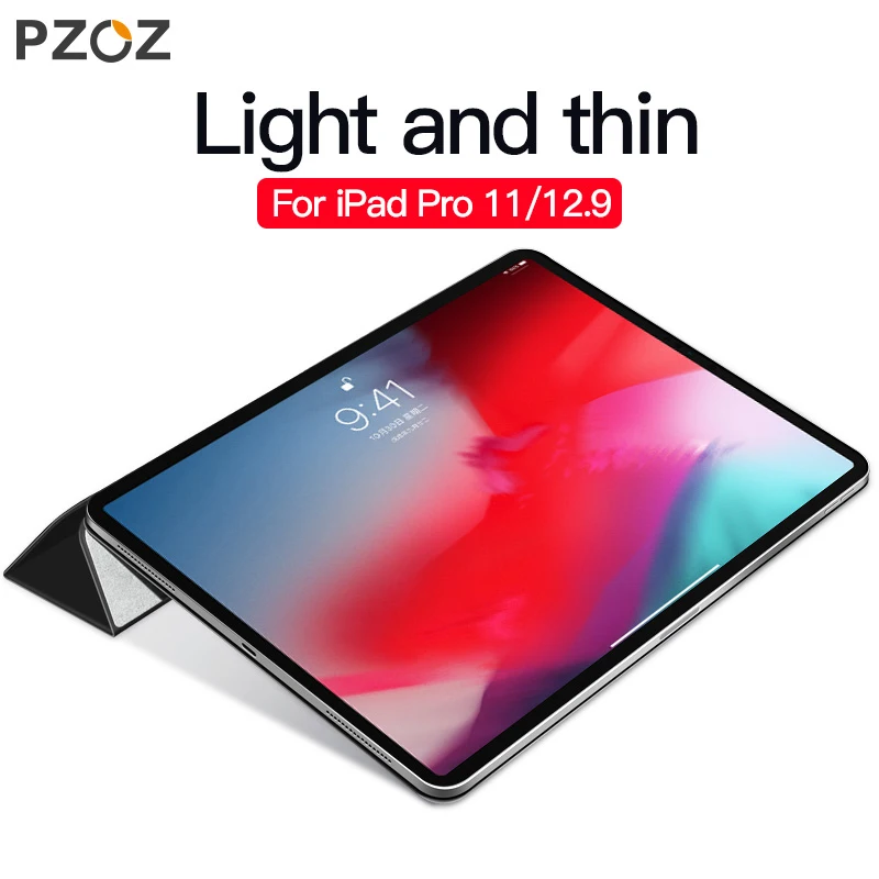 Магнитный защитный чехол PZOZ для iPad Pro 11 12 9 дюйма 2018 из искусственной кожи мягкая