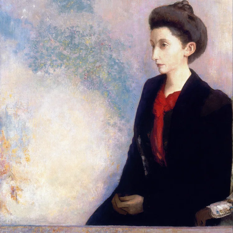 

portrait paintings abstract canvas painting mural prints Portrait of Baroness Robert de Domecy, 1900 By: Odilon Redon