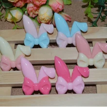 100 шт. Смола Flatback смешанных цветов с заячьими ушками Лук Скрапбукинг Ремесло украшения