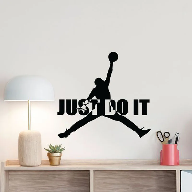 

Basketball Wall Decal Just Do It Michael Jordan Quote Jumpman Sign Poster Motivational Gym Vinyl Sticker Home Fitness Decor N141