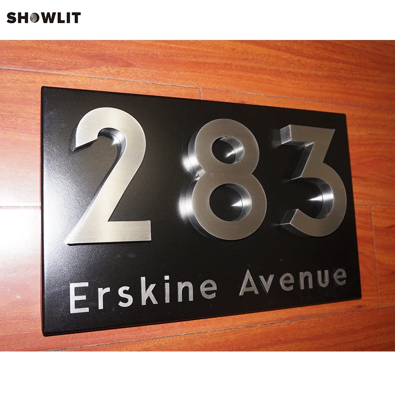 Buy Silver Metal Wall Mounted 3D Metal Numbers Black