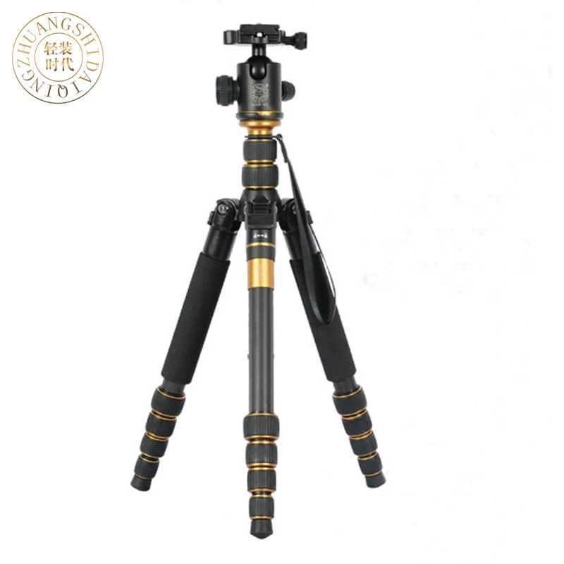 QZSD Q666C Professional Carbon Fiber Tripod Monopod Pro For DSLR font b Camera b font Portable