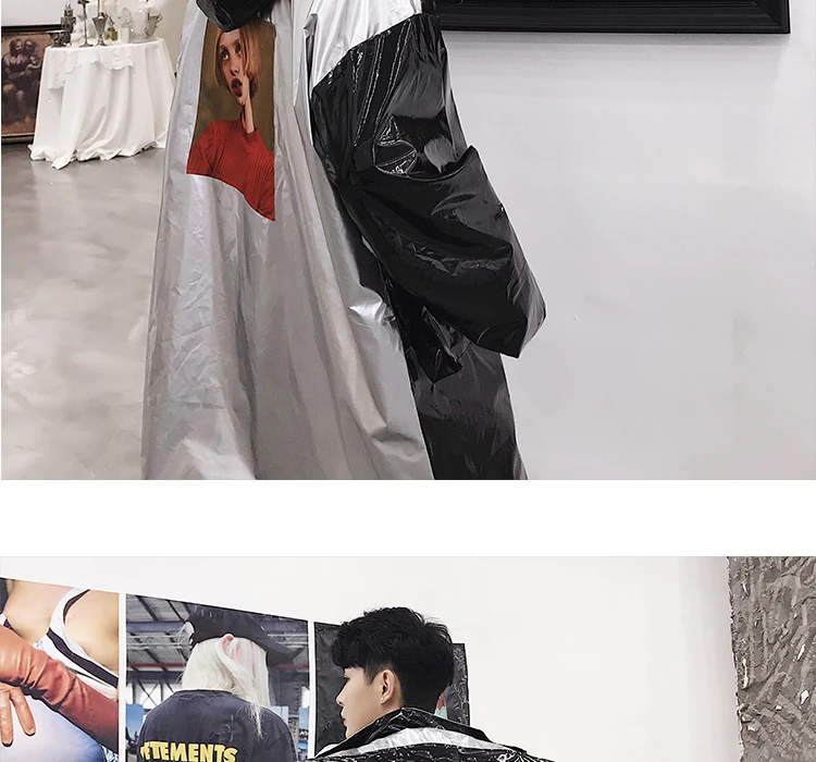 Мужская модная верхняя одежда, уличный стиль, куртка, светоотражающая ткань, принт, черная ветровка, свободное повседневное пальто, M-2XL