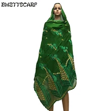 Африканские шарфы мусульманские вышивка мягкий хлопок матч сеть мусульманский шарф больших размеров для палантин шаль BM659