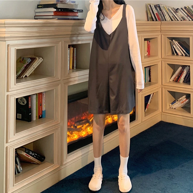 Casual Loose Playsuits for Women Summer 2019 Overalls Solid High Fashion Korean Women Designer Clothing Free Shipping Casual Loose Playsuits for Women Summer 2019 Overalls Solid High Fashion Korean Women Designer Clothing Free Shipping