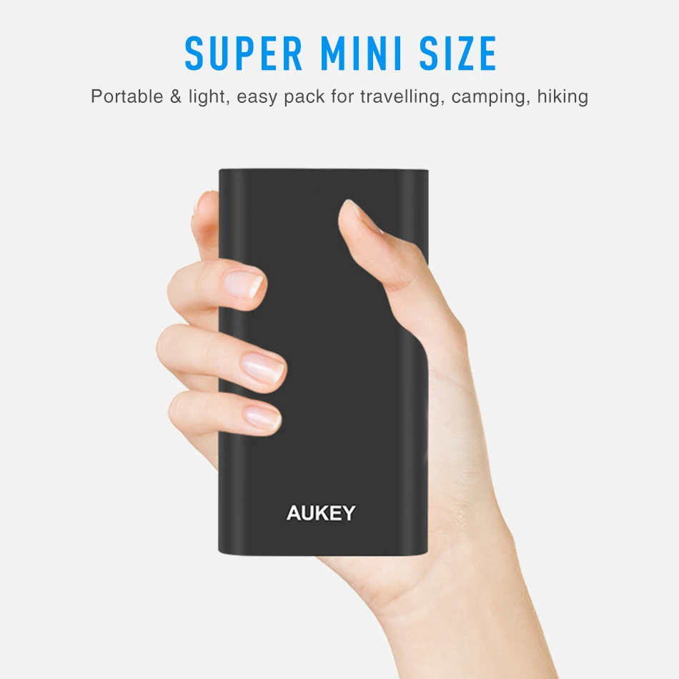 AUKEY Quick Charge 10050 power Bank 3 0 мАч внешний аккумулятор bank USB быстрое портативное зарядное