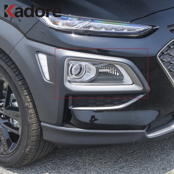 

For Hyundai Kona Encino Kauai SUV 2018 2019 ABS Chrome Front Foglight Fog Light Cover Trim Car Protect Exterior Accessories