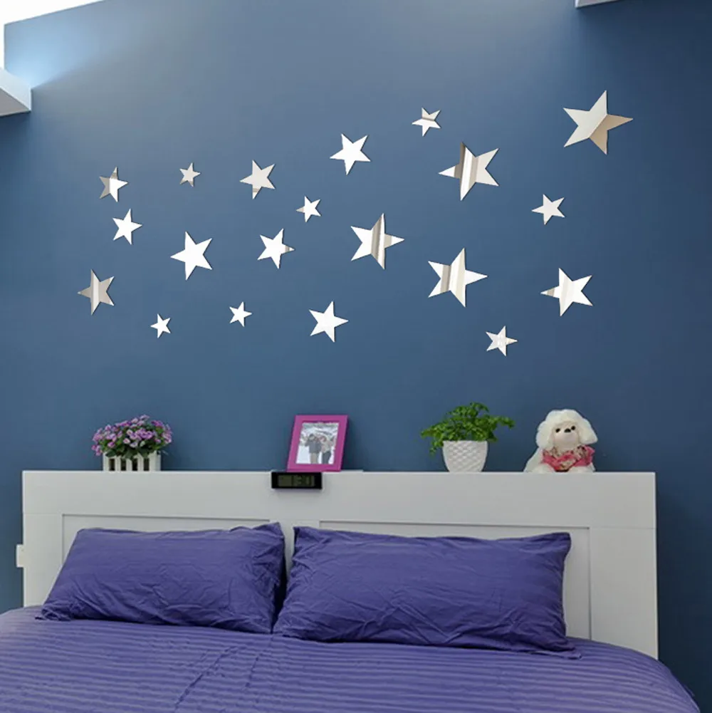 

Star Art Mirror Wall Sticker Acrylic Surface Decal Home Room DIY Art Decor Adesivo De Parede Decoration Maison Muursticker