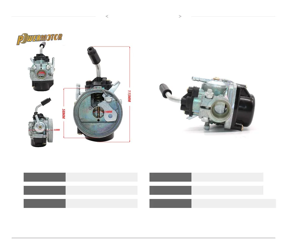 Powermotor 14 мм карбюратор 37cc с водяным охлаждением Carb изменить 43 47cc 49cc 2-тактный мотоциклетные карманный мини-велосипед Dirt Pit Bike ATV Quad