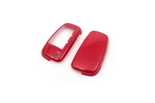 Глянцевый красный дистанционного флип ключ чехол Чехол кожи Кепки брелок Защита корпуса S линия для Audi A3 A4 A6 Q5 Q7 TT R8